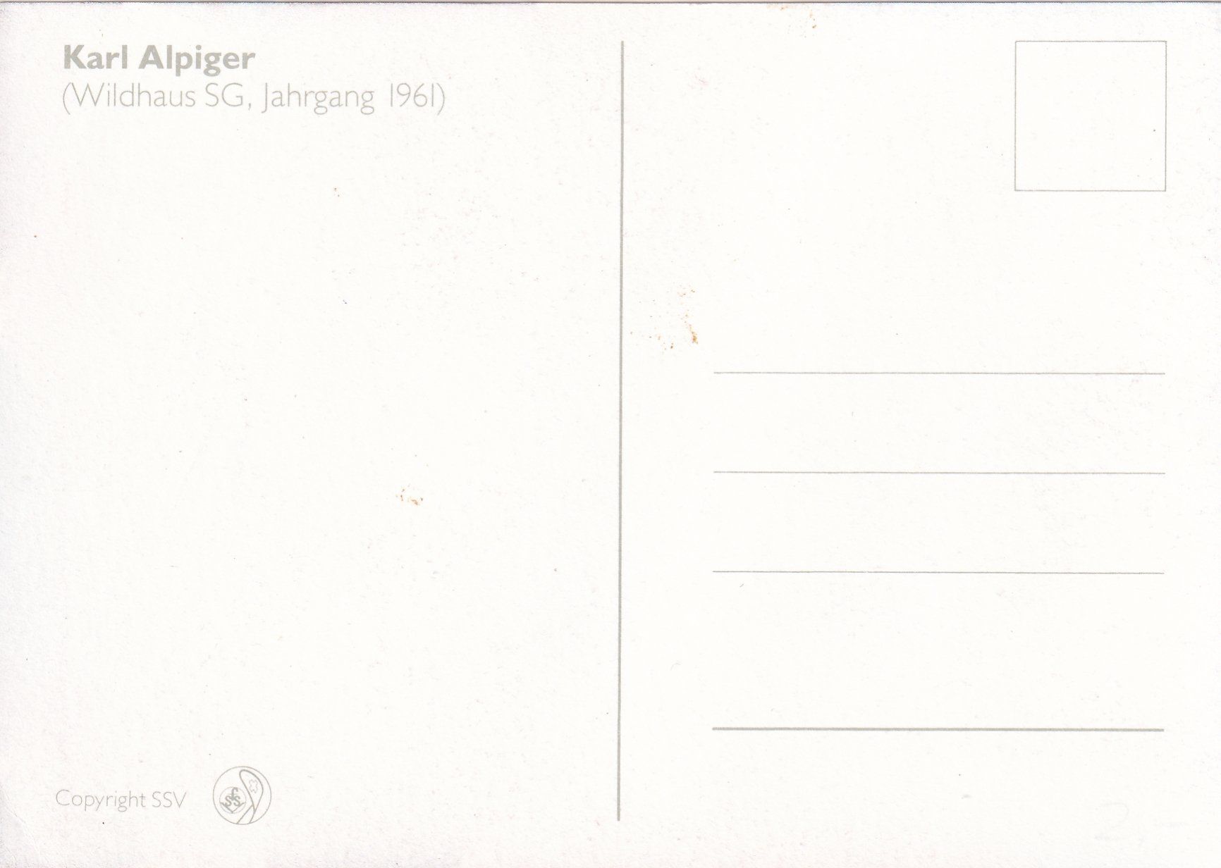 Cartoline postali: Schweizer Skistars - Karl Alpiger /bf – Usato da Hombrechtikon venduto da Rudolf07 1