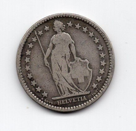 Tutti le monete: (658) Schweiz, 2 Franken 1879 – Usato da Rüthi (Rheintal) venduto da erdnuessli1 1