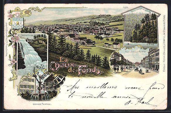 Ansichtskarten: Litho Chaux-de-Fonds, Rue Leopold-Robert – Gebraucht aus Berlin von bartko-reher