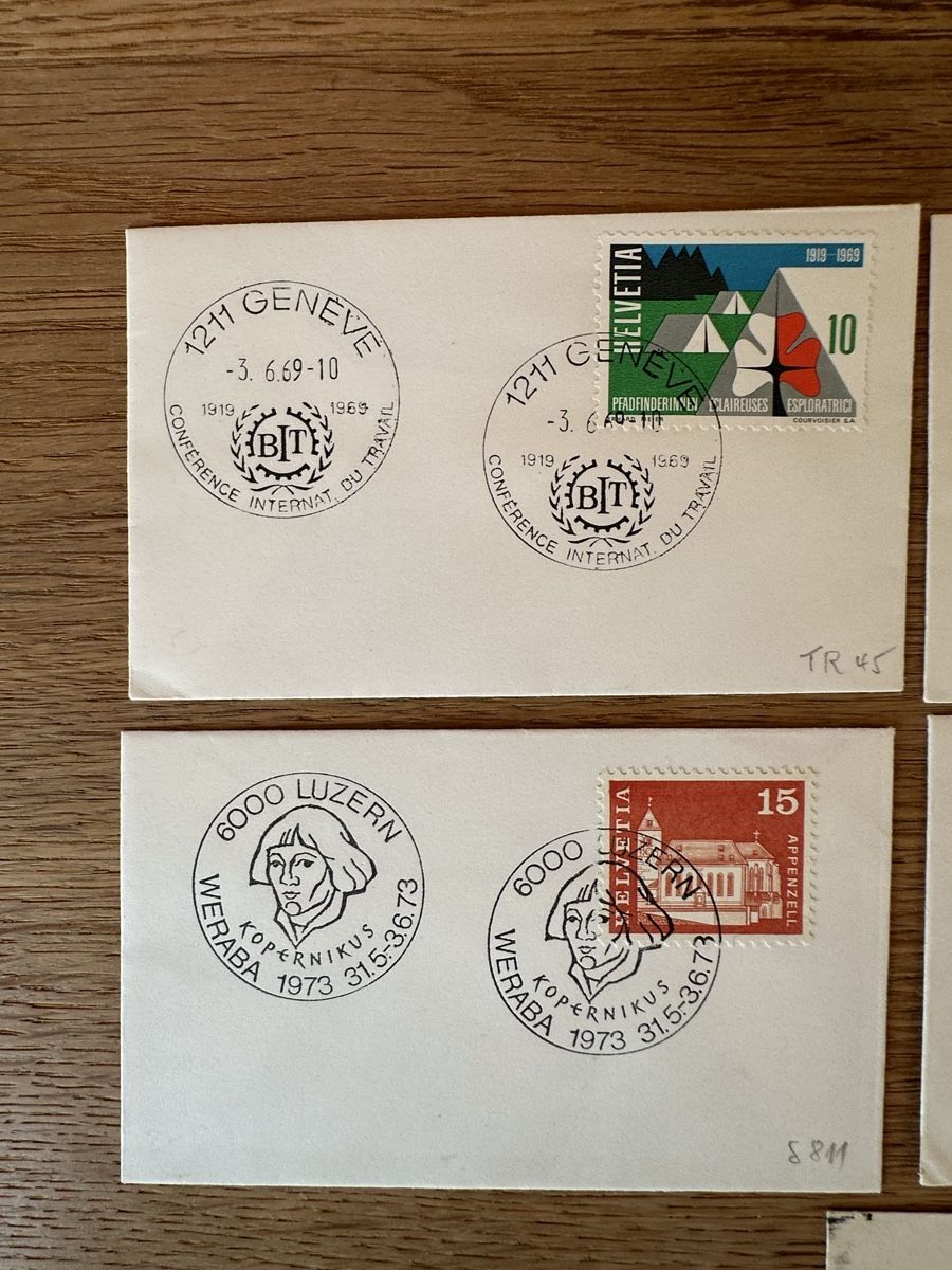 Tutti i francobolli: Schweiz - 10 Kleinformatige Couverts mit Sonderstempel  – Usato da Schmitten / FR venduto da Samsara169 1