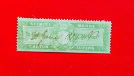 FISKALMARKE STEMPELMARKE KANTON LUZERN 1881