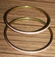 2 Armband Armreif Armspange Metall - goldfarben-rosa Ø 6.6cm