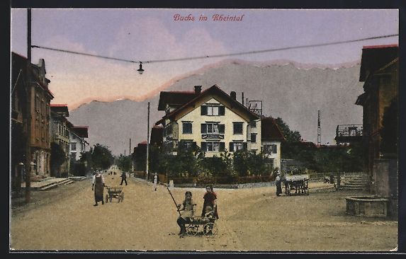 Cartoline postali: AK Buchs, Strassenpartie im Ort – Usato da Berlin venduto da bartko-reher