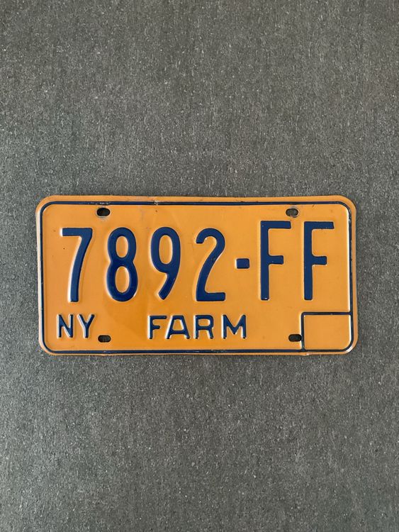 Insegne: Seltenes USA Nummernschild New York "Farm" 7892-FF Sammlerst – Usato da Jegenstorf venduto da BAVARIA4CH