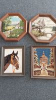 4 Wandbilder, Gobelin Stickbilder, Top Zustand!