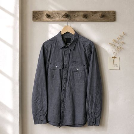 Jack & Jones Herren Hemd Dunkelgrau Langarm Grösse M