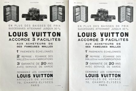 Louis Vuitton Paris - 2 alte Werbungen/Publicités 1932