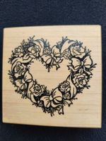 Holz Stempel / Blumenherz 6.5x7cm (Motivstempel)