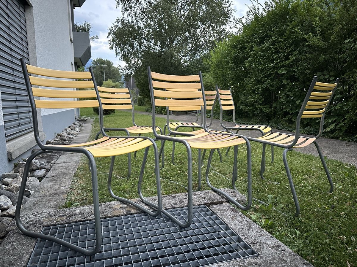 Stühle: 7x Schaffner oder Bättig Vintage Stühle mit Kufen Outdoor  – Gebraucht aus Niederurnen von KEVIN078 2