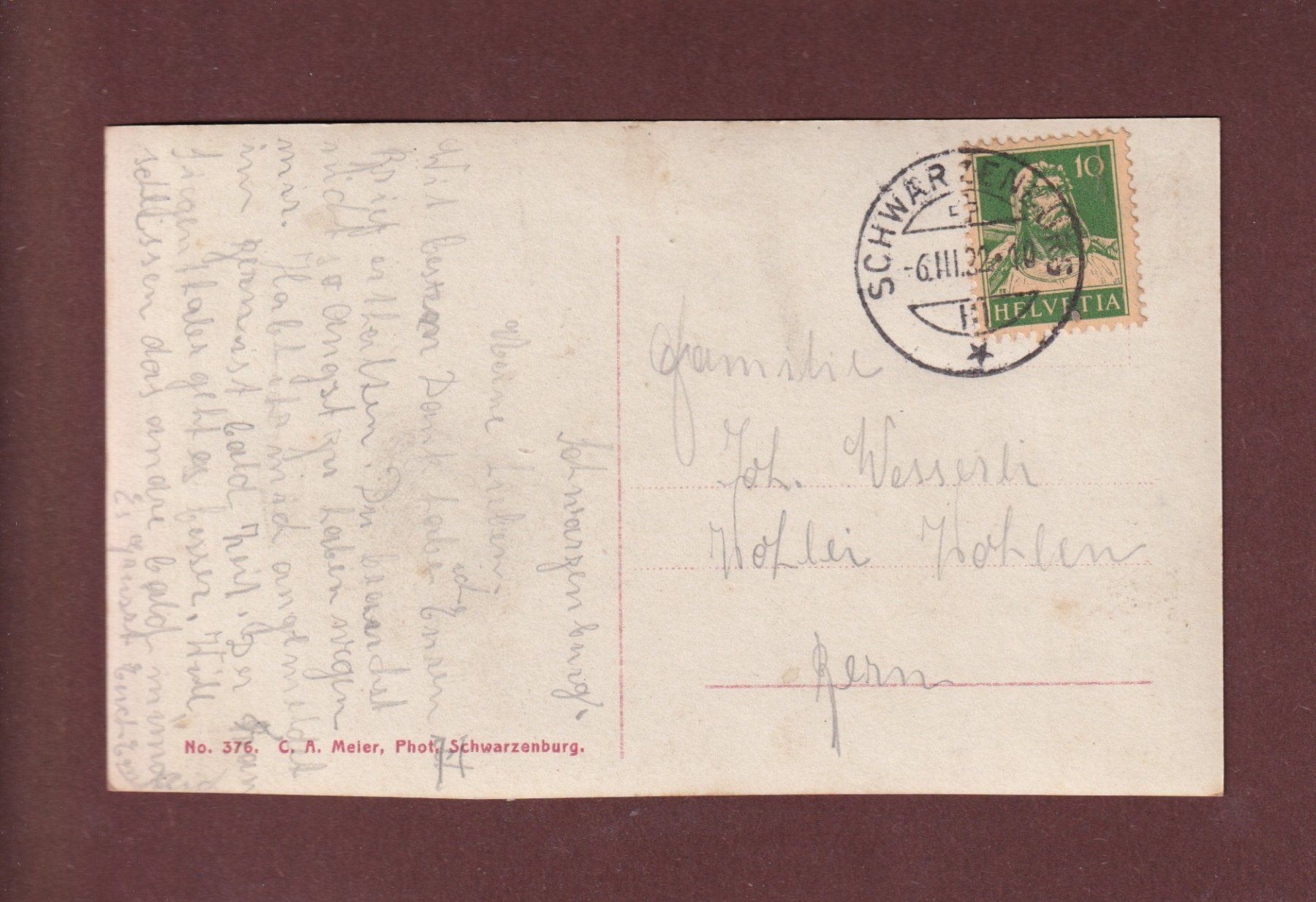 Ansichtskarten: GUGGISBERG - Trachten - 1922 – Gebraucht aus Pully von nicecards-shop 1