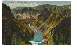 Hundwiler Tobel - Holz-Brücke AR Hundwil - Waldstadt - 1917