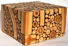 Treibholz Hocker Tisch 25 x 30 x 30 cm Schwemmholz Holz