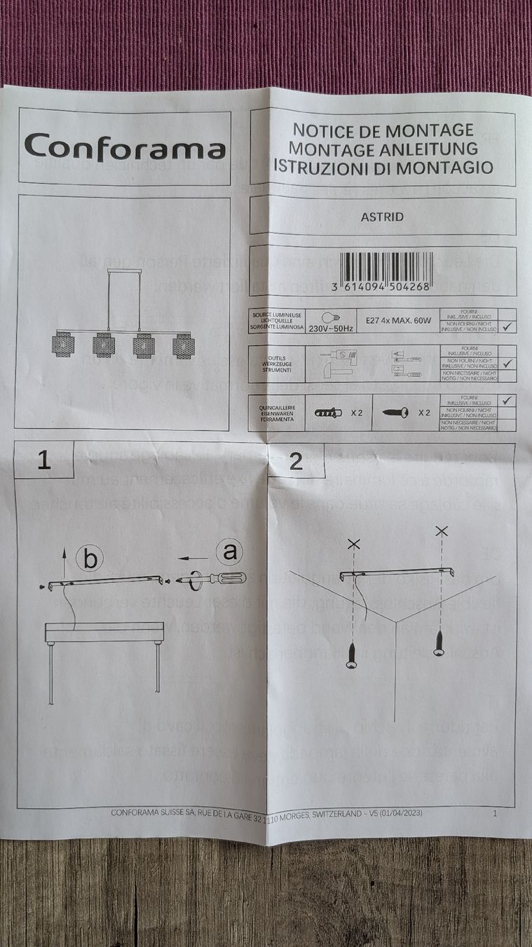 Conforama Lampadari & plafoniere: Conforama brand New lamp – Nuovo e nell'imballaggio originale da Glattbrugg venduto da amd.sabaa 3