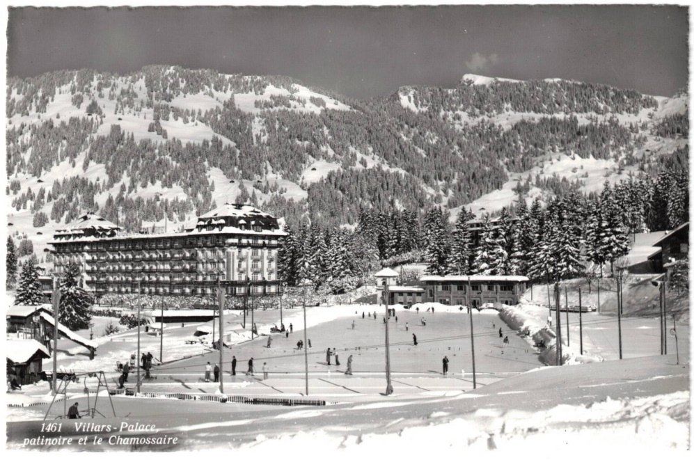 Ansichtskarten: Villars - Palace, Eisfeld + Skilift – Gebraucht aus Binningen von Mountainrider