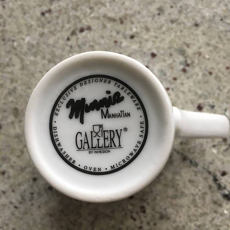 Tazze: 2dl Teetasse weiss mit hellblauer Schrift. Tea for two – Usato da Basel venduto da len_8kpw 3