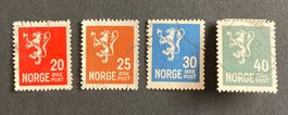 Norwegen, neuer Löwe, zus. Wertstufen (1927-1928), 4 Werte #