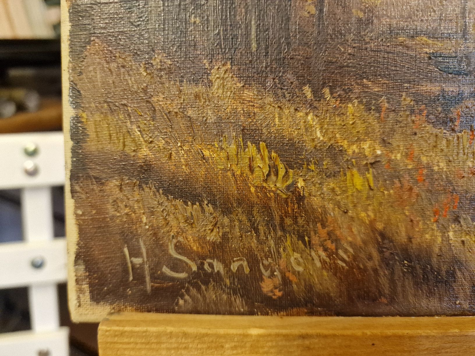 Dipinti: Gemälde Herbstlandschaft mit Bäumen und Fluss. Signiert – Usato da BERN venduto da Intarsia 1