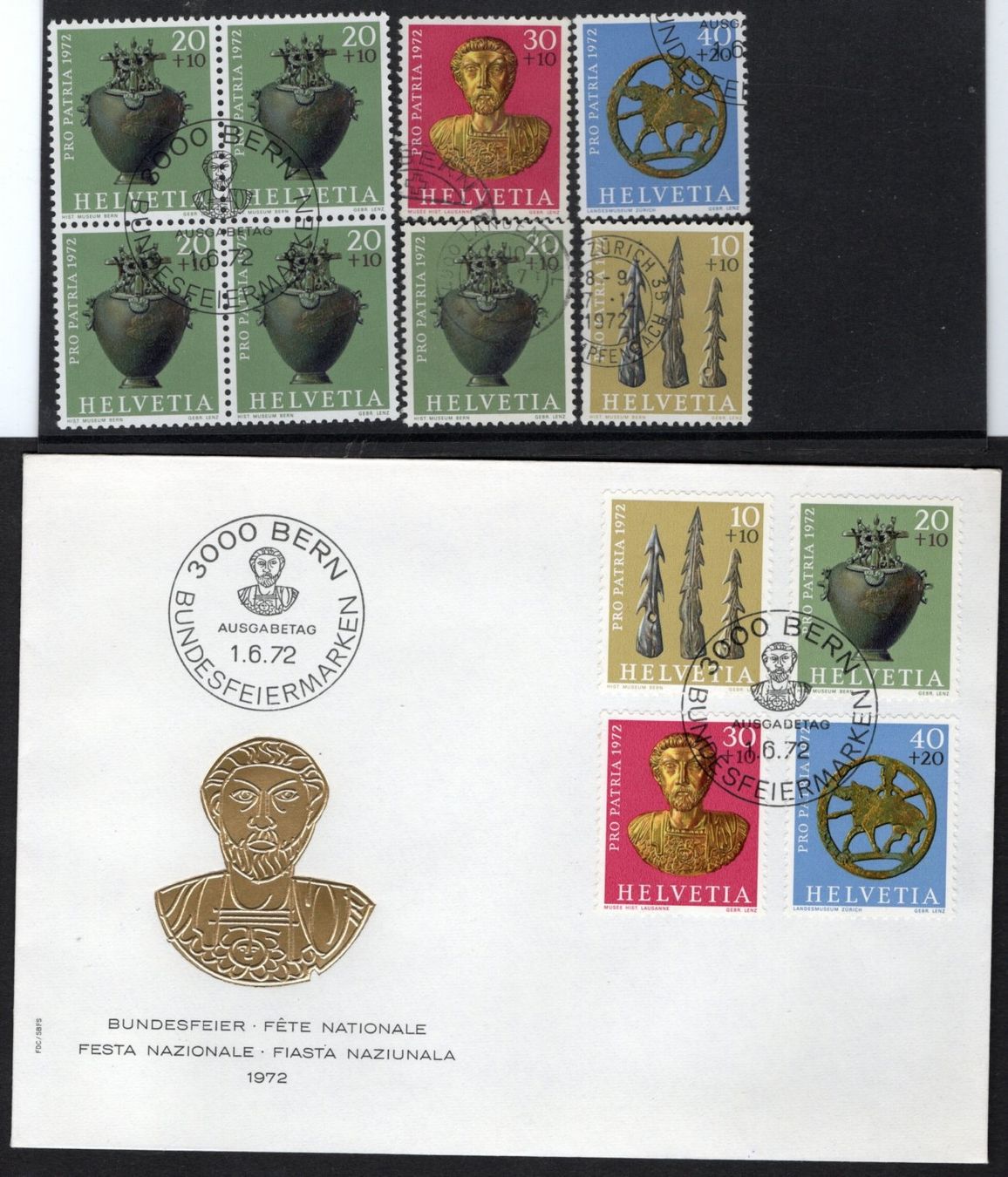 Alle Briefmarken: 050b PP 1972 Reperti archeologici – Gebraucht aus Breganzona von dede46
