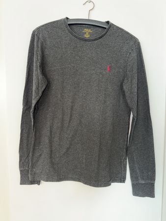Polo Ralph Lauren Longsleeve Custom Fit Dunkelgrau Meliert