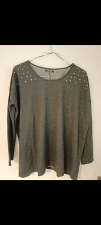 Damen Cardigan dunkelgrau mit Nieten