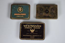 3 alte Tabak- & Zigarettendosen – Waldorf, Club, Westminster