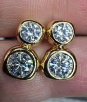 Boucles d'oreille argent avec diamants moissanite de 1 ct