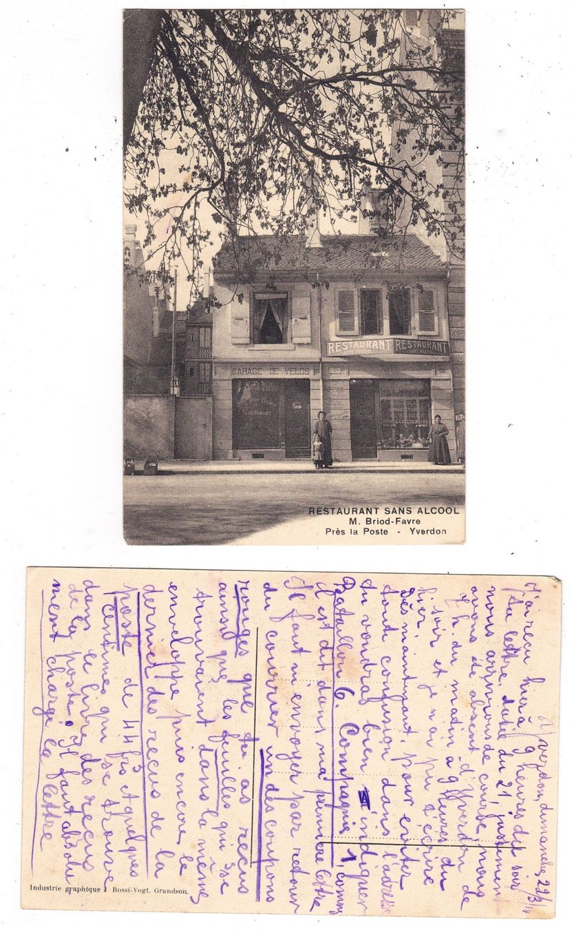 Cartoline postali: Yverdon, Restaurant sans alcool près la poste – Usato da La Tour-de-Peilz venduto da amjust