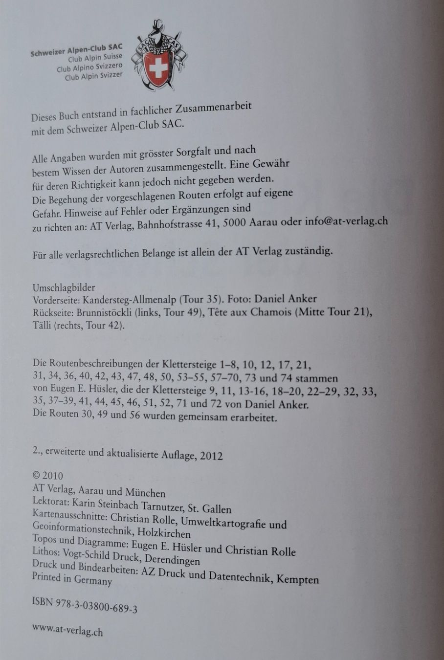 Bücher: Handbuch Die Klettersteige der Schweiz – Gebraucht aus Grenchen von Schlussliecht 2