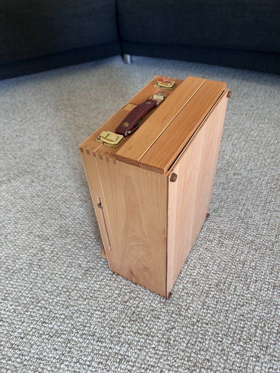 Malkasten Malbox Malkoffer aus Buchenholz Tischstaffelei (Neu (gemäss ...