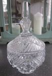 Kristallglas Bonbonière/Schale mit Deckel Durchmesser 12 cm