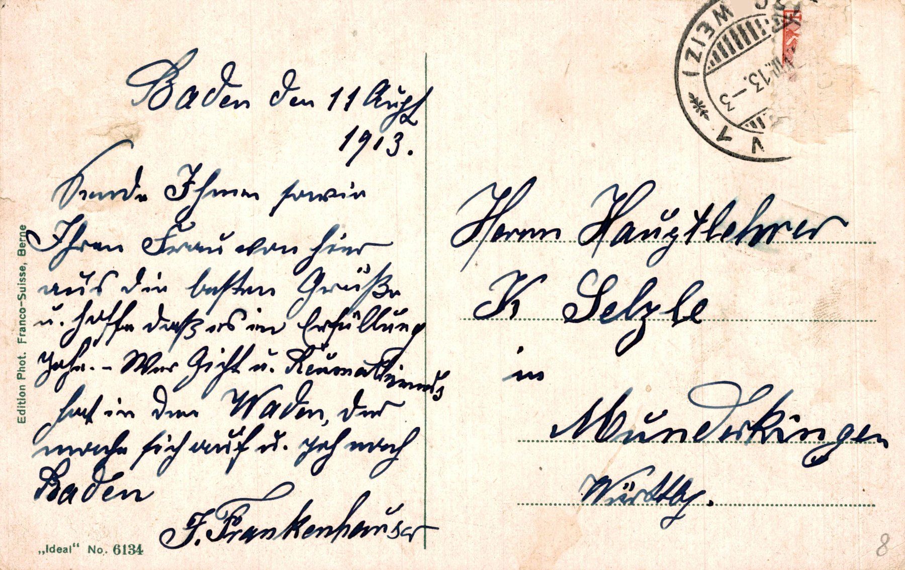 Ansichtskarten: Baden. Stadtkirche, Ruine Stein – Gebraucht aus Bronschhofen von Astore 1