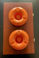 2 coole Aschenbecher orange Kunststoff Vintage 90er