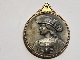 Med,1950 Solothurn Kanton Schiessen Olten Silber, vergoldete