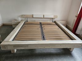 Kingsize Balken-Bett HASENA Caserta ind. Loft Akazie 180/200