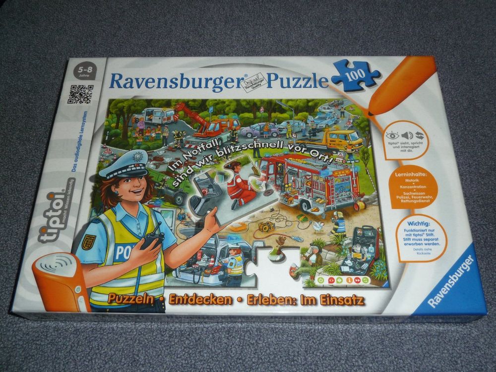 Ravensburger Tiptoi Puzzle « in Einsatz » - Découvrez & Expérimentez : Jeu varié de motricité, pour Enfants de 5 à 8 Ans - 100 pièces Ravensburger Tiptoi Puzzle « in Einsatz » - Découvrez & Expérimentez : Jeu varié de motricité, pour Enfants de 5 à 8 Ans - 100 pièces