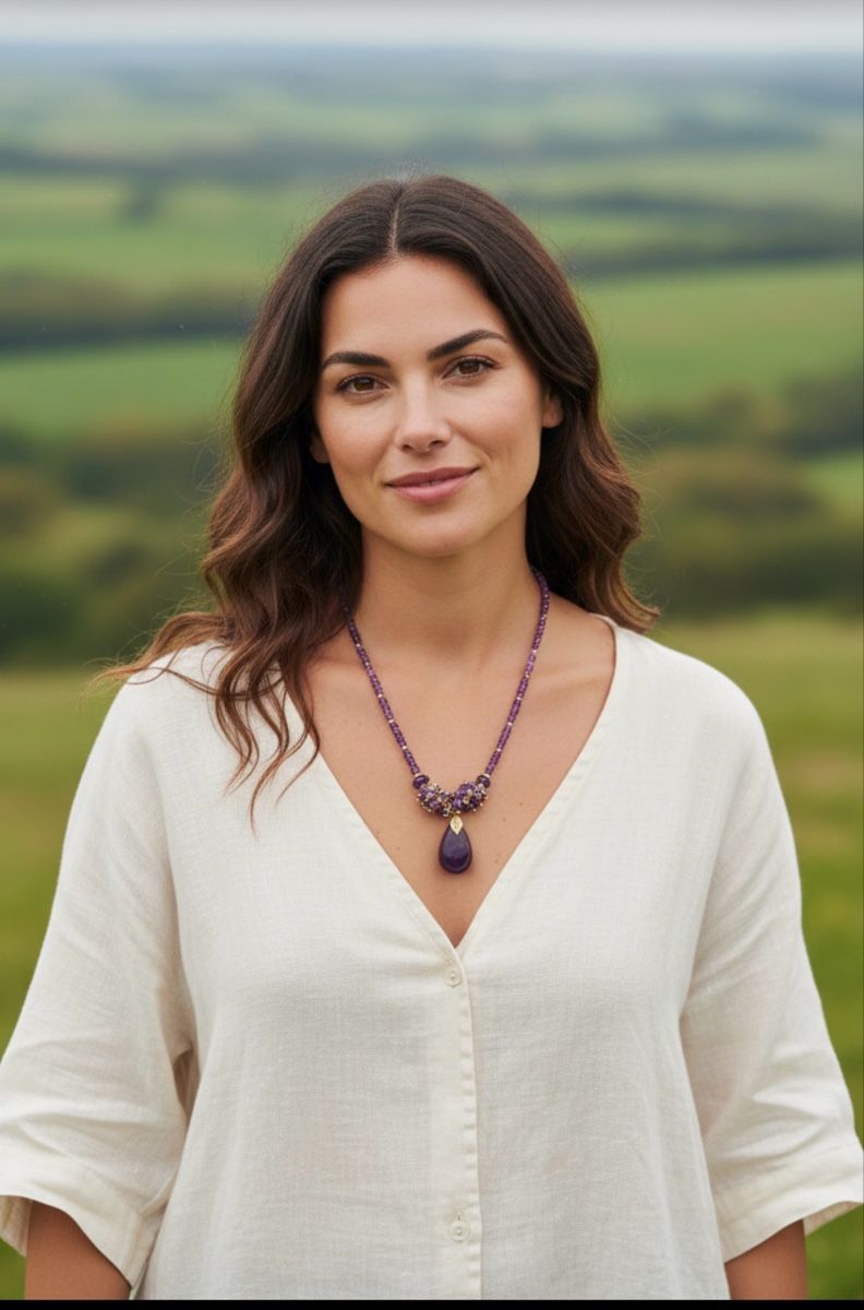 Ketten: Amethyst Collier mit Anhänger  – Neu und originalverpackt aus Kriens von Hortensie6 4