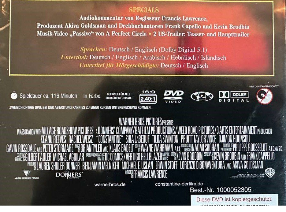 Tutti i DVDs: Constantine DVD mit Keanu Reeves, Top Zustand! – Usato da Beringen venduto da Mantafisch1 2