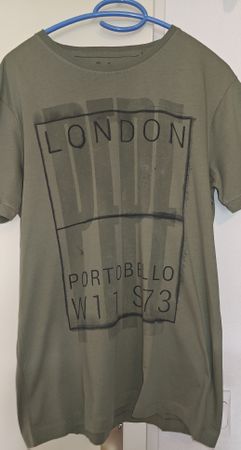 Stylish London Portobello Olive Green T-Shirt - Size S loose