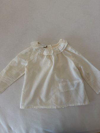 GUCCI Bluse Kragen Spitze Creme Grösse 12/18 M gut