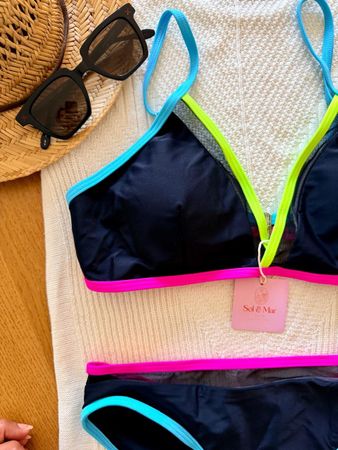 💥 SALE!! Neon Bikini Set Schwarz Gr.S -Neu - GRATIS Versand