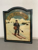 Tableau relief bois Le Facteur 52cm X 66cm