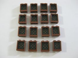 LEGO 16 Stück Bars Frame / Gitterfenster 1x2x2 Brown