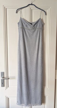 KOOKAÏ : Longue robe aigue-marine/argent 34