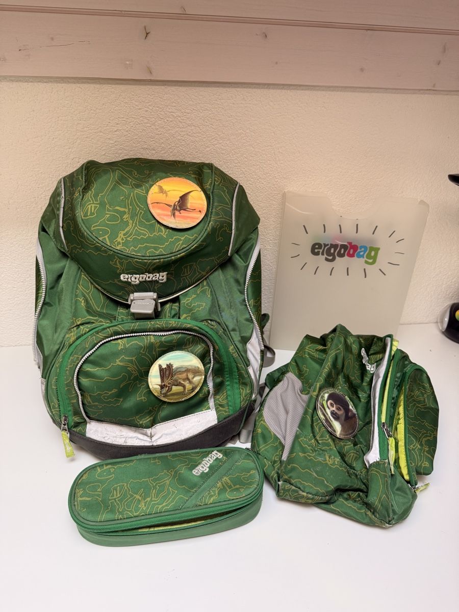 Ergobag Kindertaschen: Ergobag Schultaschen Set mit Zubehör Grün – Gebraucht aus Hergiswil b. Willisau von sandrina.b