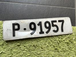 einzelnes Nummernschild PTT Post 91957 antik f. Sammler