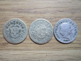 3 x 5 Rappen  1850/1850/1897