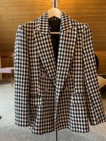 Zara Blazer kariert XS Hahnentrittmuster Schwarz Weiss