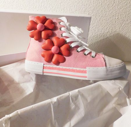 Neue Fundschätze Design Moschino Sneaker High Pink Neu  Gr36