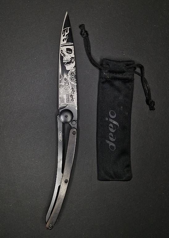 Deejo Couteaux de poche: Messer Deejo 37g Ebenholz Café Racer – Neuf (Voir description) à Felben-Wellhausen par Vollpfoschta