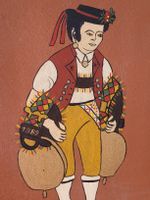 🇨🇭 Appenzeller Motiv auf Dachziegel 1989 signiert M.L?
